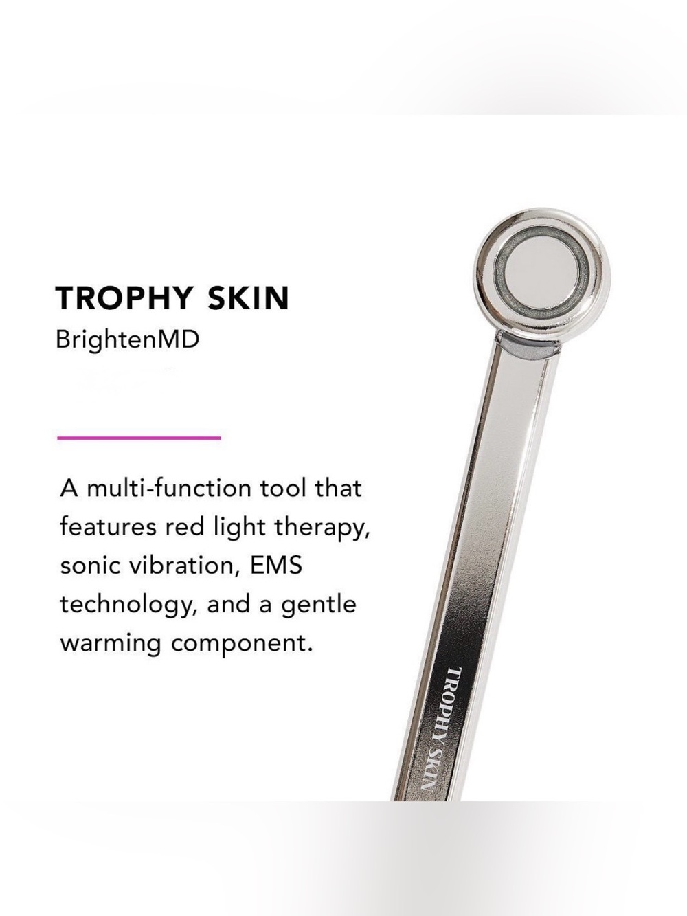 Trophy Skin BrightenMD 4 in 1 Eye, Face and Neck Tool in Silver - Picture 2 of 8